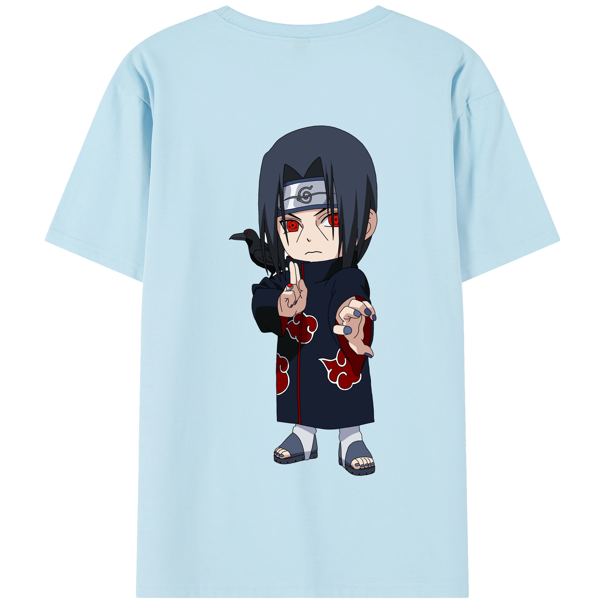 （画像用） NARUTO -ナルト- うちは イタチ Uchiha Itachi 綿100％半袖Tシャツ（背面プリント）